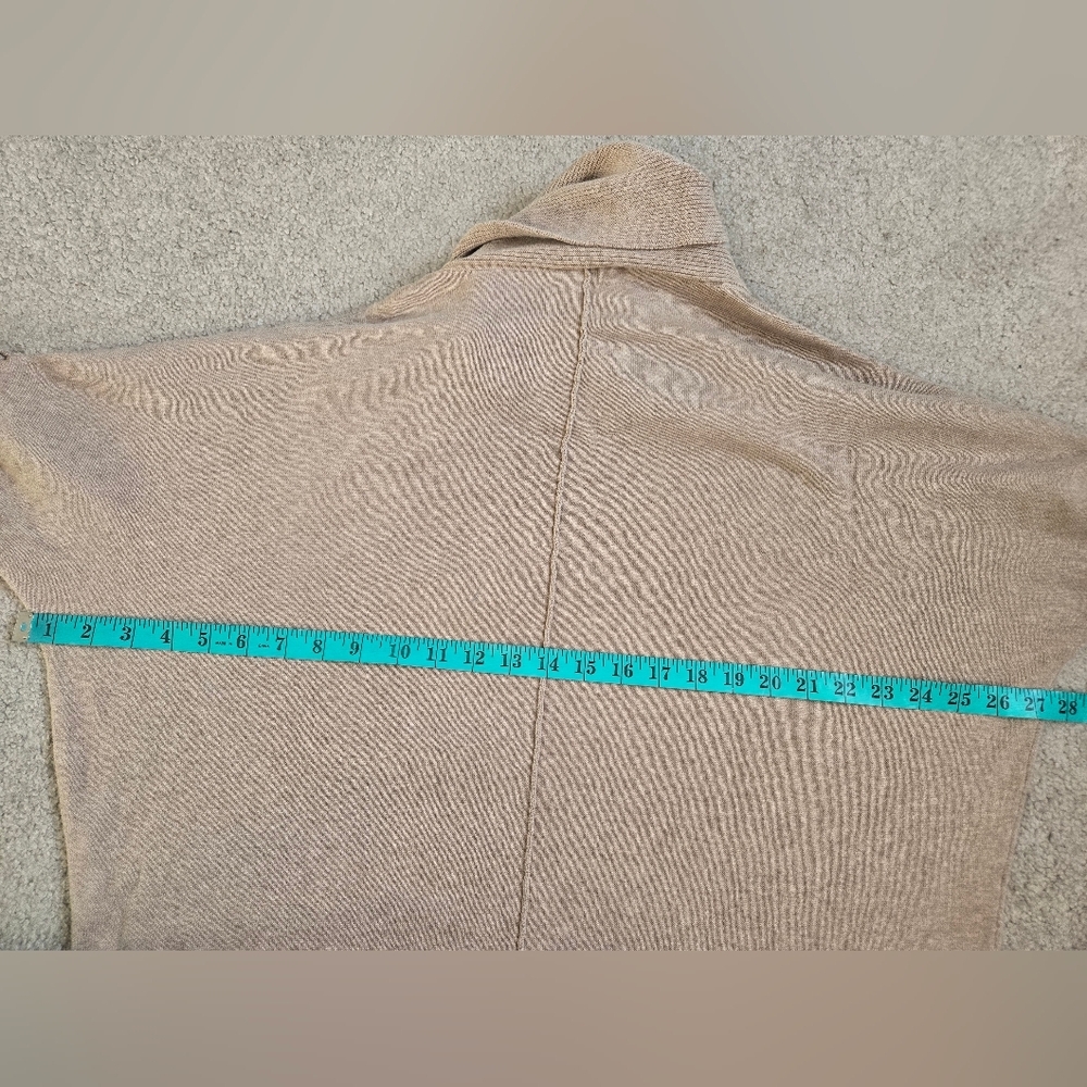MARBLE Light Tan Cotton Cowl Neck Sweater with Faux Leather Buckles. Size Small - Picture 9 of 10
